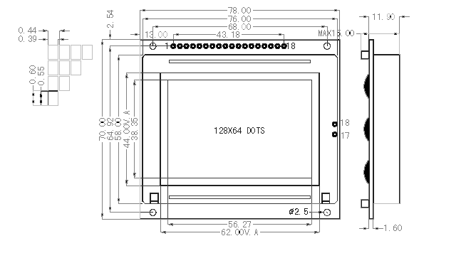 SMG12864D(bio)(zhn)Dc(din)Һ@ʾģK(LCM)ʾDƬ